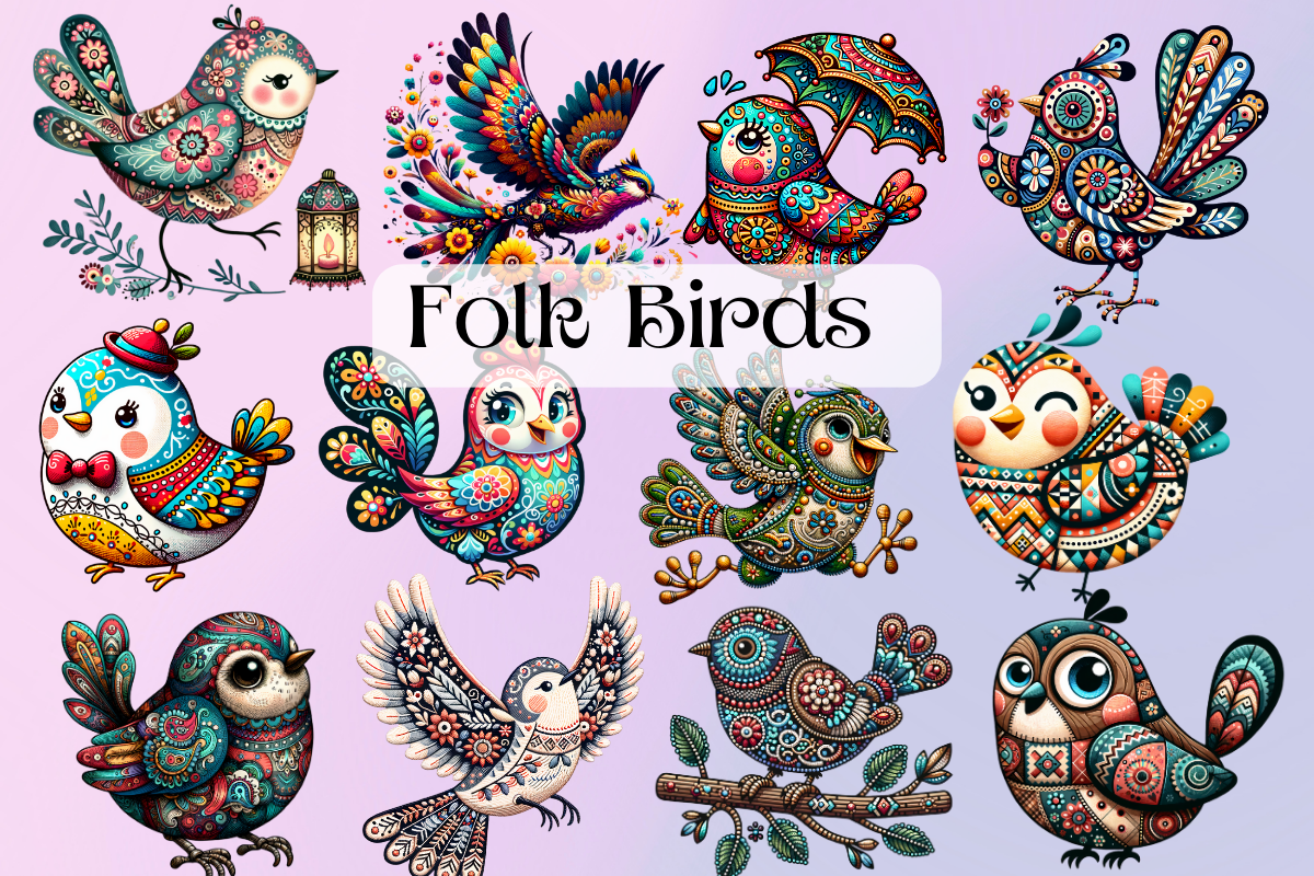 Folk Bird Clipart Png, an Object Graphic by Agnesagraphic (ID 95) (Photo 1 of 7)