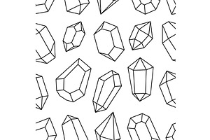 Mystical gems outline pattern, an Object Illustration by GraphiShop