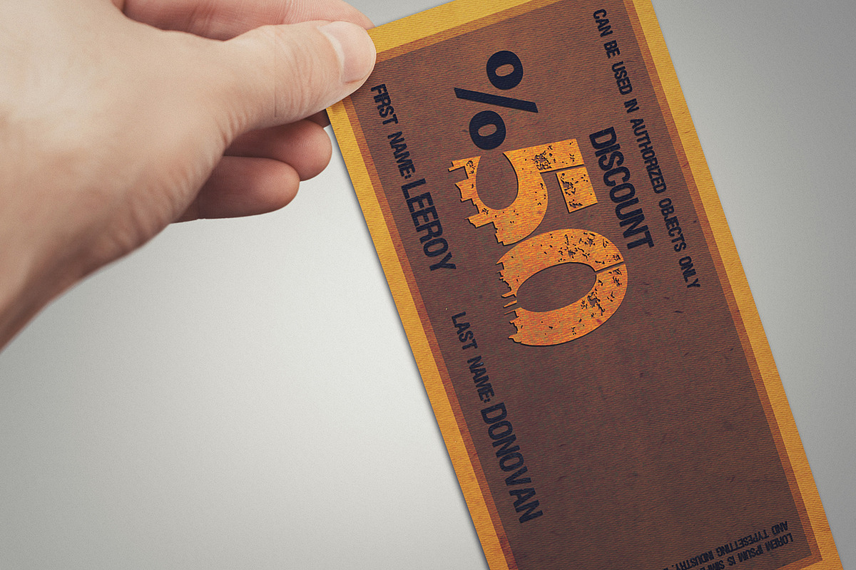 Multipurpose retro gift voucher, a Card Template by Tzochko (Photo 5 of 5)