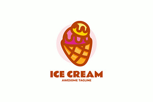 Ice Cream Simple Mascot Logo, a Branding & Logo Template by Artnivora.Std