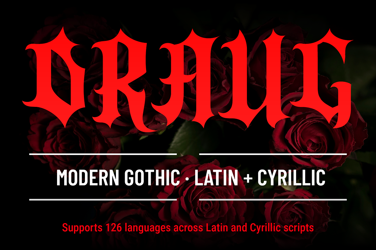 Draug Gothic Blackletter + Cyrillic, a Blackletter Font by Wolgard (Photo 1 of 16)