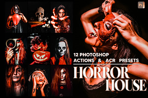 12 Horror House Photoshop Actions, an Action Add-On by Hue Palettte Studio