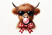 Christmas Highland Cow Clipart, an Animal Illustration by Nicolle's Colorful Art (Thumbnail 8 of 10)