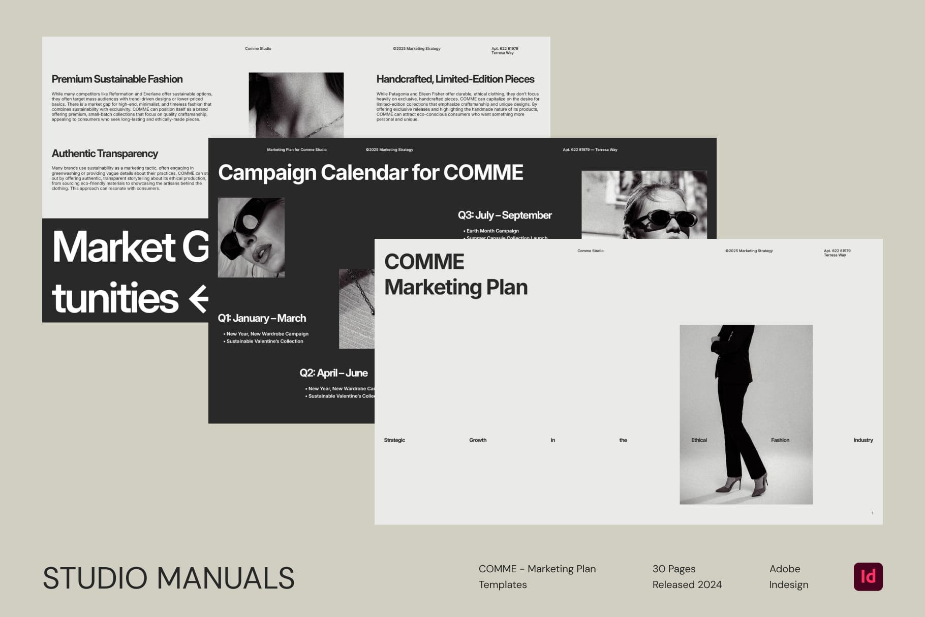Comme  Marketing Plan by Studio Manuals  Creative Market