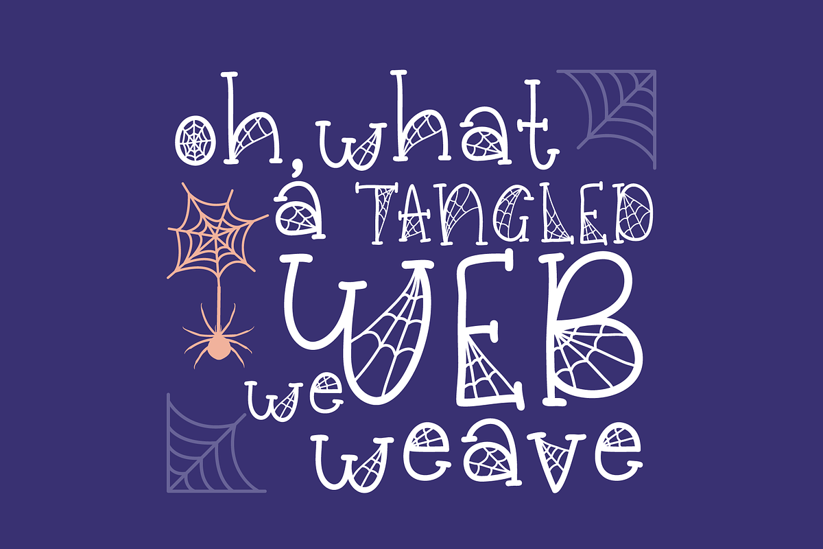 Cobweberly Halloween Spider Web Font, a Serif Font by Dancing with Ink (Photo 8 of 23)