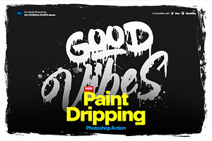 Dripping paint text effect action