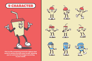 Retro Drink Character