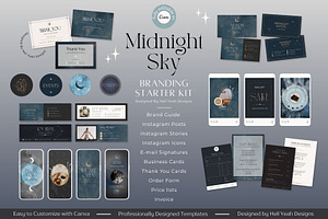 Midnight Sky Branding Starter Kit, a Branding & Logo Template by Hell Yeah Designs