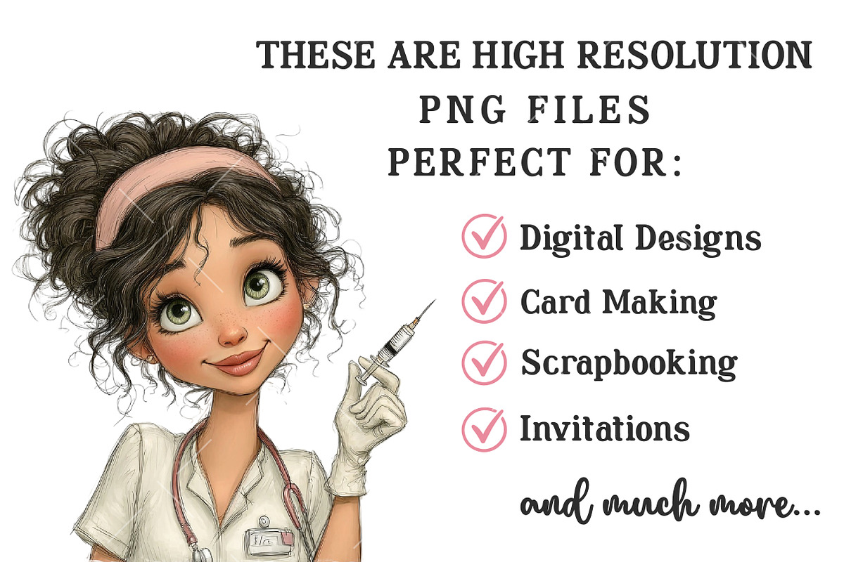 Whimsical Nurse PNG Clipart, an Illustration by OK Design (Photo 4 of 6)