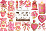 Watercolor Red Valentines Clipart PN, an Illustration by Sublimation Artist (Thumbnail 1 of 6)