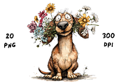 Whimsical Floral Dachshund, Cute Dog, an Animal Illustration by GiraffeCreative (Thumbnail 19 of 20)