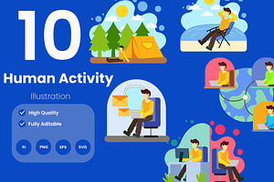 Human Activity Illustration Pack, an Illustration by baii09