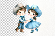 Blue Cowboy Clipart Set, a Person Illustration by Nicolle's Colorful Art (Thumbnail 8 of 8)