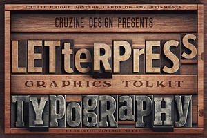 SALE Vintage Letterpress Toolkit, a Graphic by Cruzine
