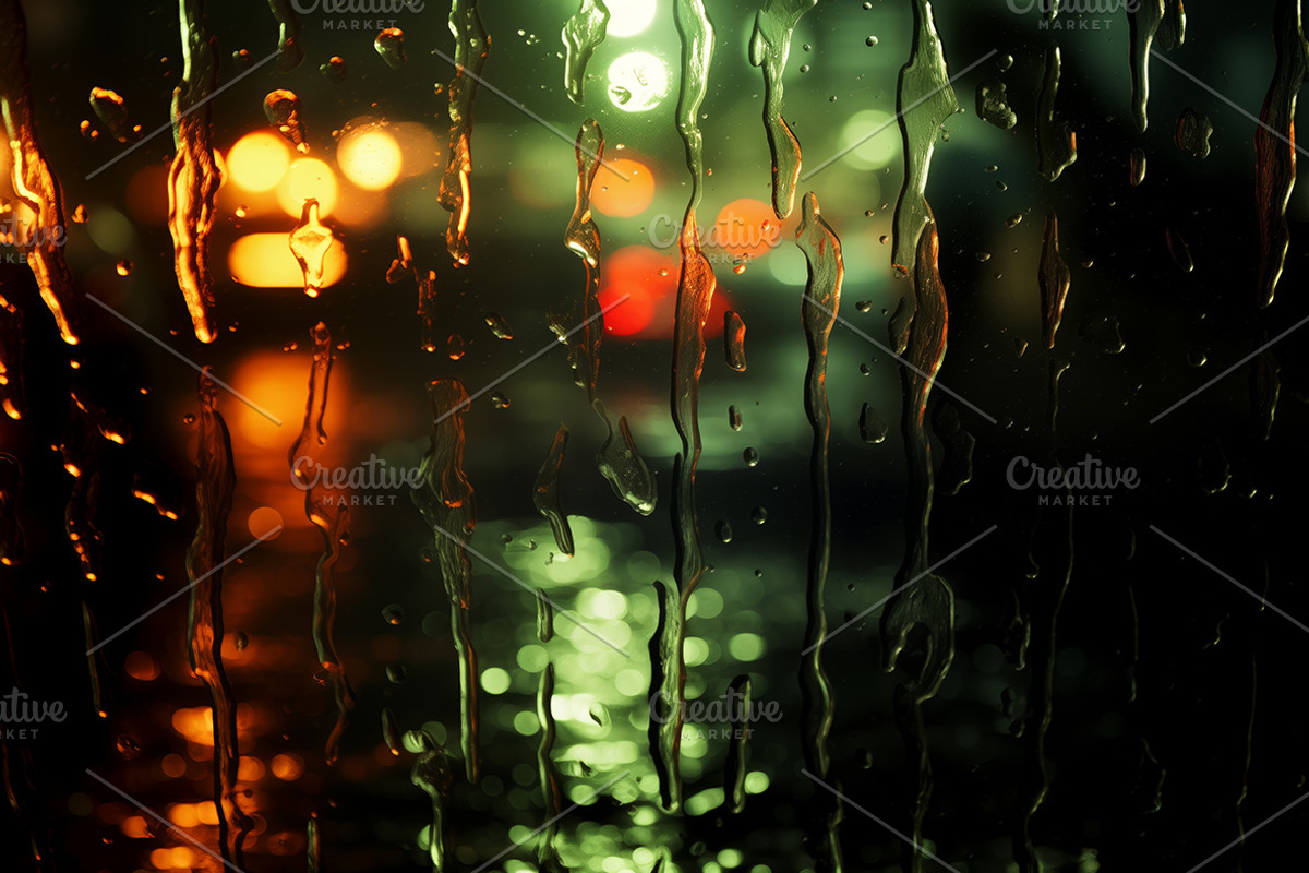 Lights in the rain. 36 images, an Abstract Photo by Handmadefont (Photo 7 of 10)