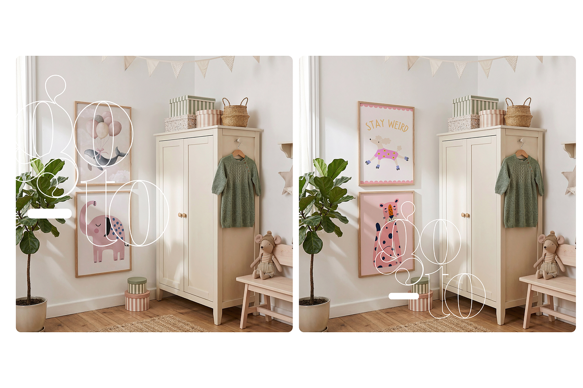 Two Frame Mockup For Nursery Art, a Mockup by First Impression Mockups (Photo 3 of 4)
