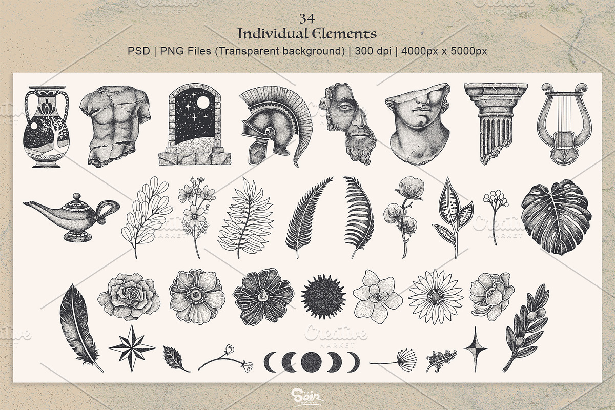 Pointillism graphics, a Decorative Illustration by Soir Creative (Photo 12 of 13)