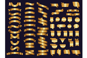 Golden ribbons. Decoration symbols, a Background Graphic by Onyx