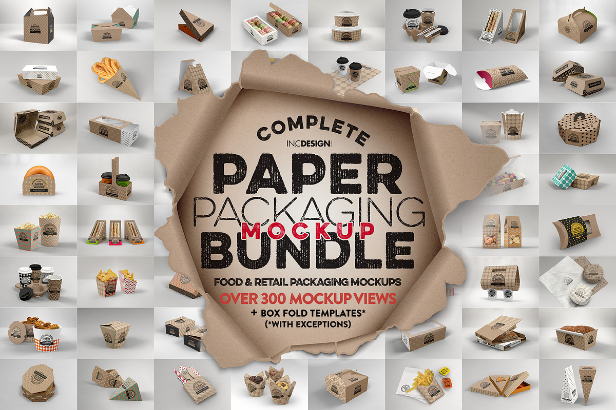 BUNDLE: Paper Packaging Mockup, a Cups & Container Mockup by INCDesign (Photo 1 of 18)