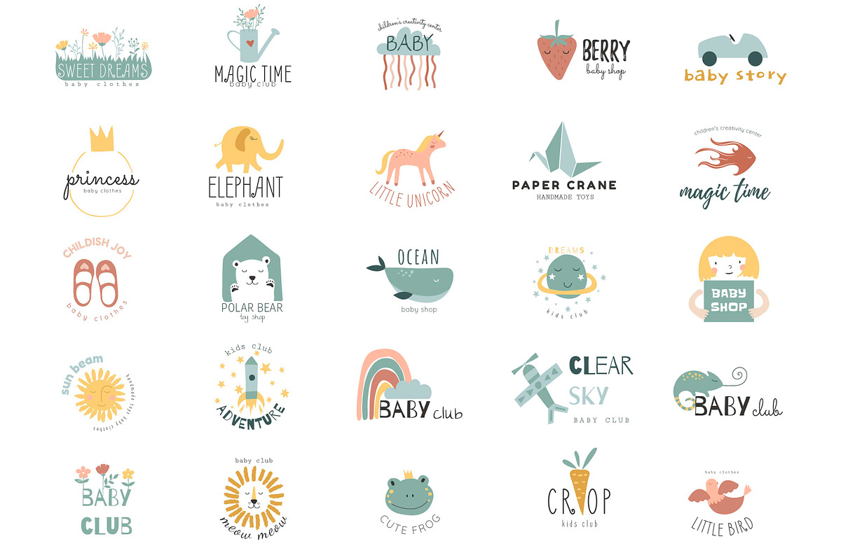 Kids Logo Templates, a Branding & Logo Template by Katya_lu (Photo 3 of 9)