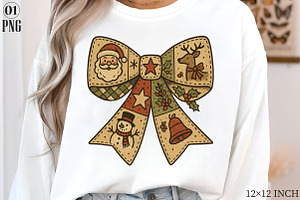 Patchwork Cozy Coquette Christmas Bo, an Illustration by Libby Wishes