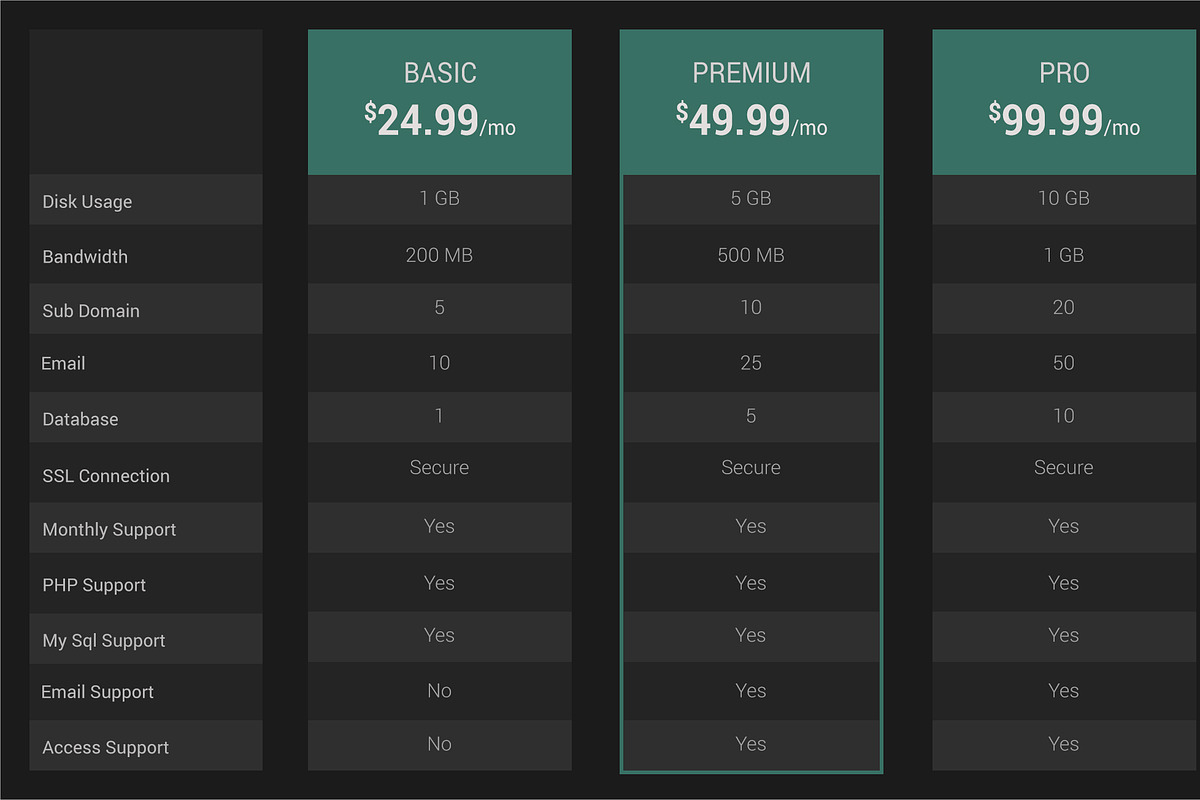 Pricing Table, a Templates & Theme by ARP Creation (Photo 4 of 6)