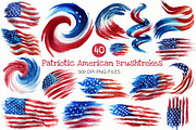 Patriotic American Brushtrokes Clipa, an Illustration by Designworld (Thumbnail 1 of 8)