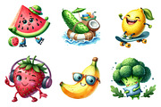 Funny Fruits & Vegetables Clipart, an Illustration by SinaCreation (Thumbnail 3 of 5)