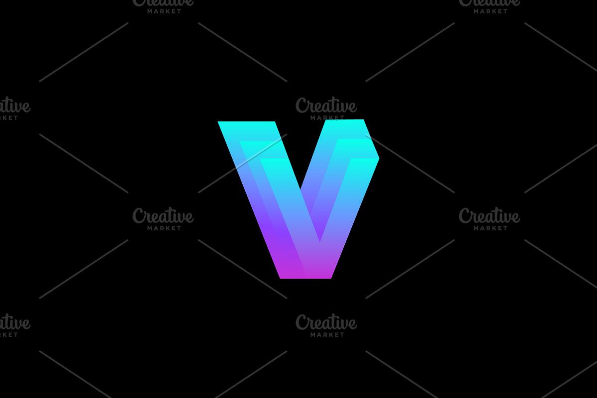 Letter V Logo with Geometric Folded, a Branding & Logo Template by Design Store (Photo 2 of 2)