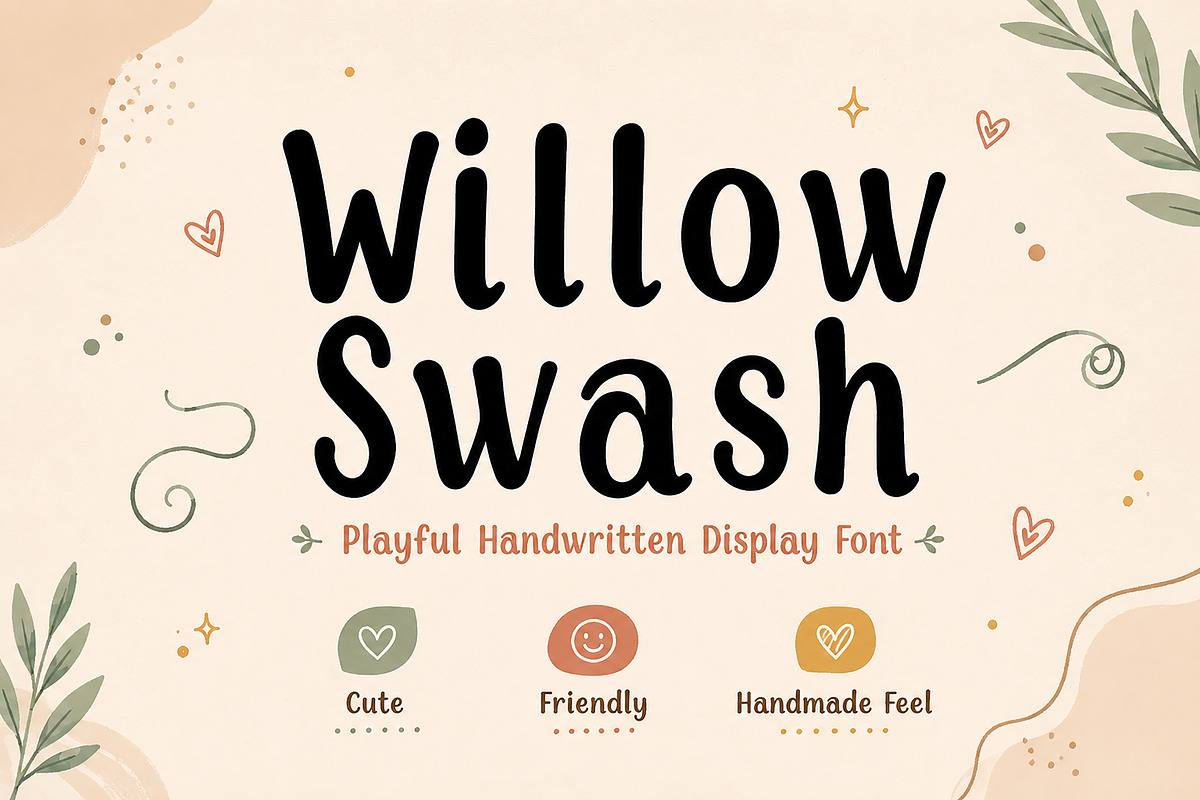 Willow Swash – Handwritten Font, a Handwritten Font by Wow Magic (Photo 1 of 3)