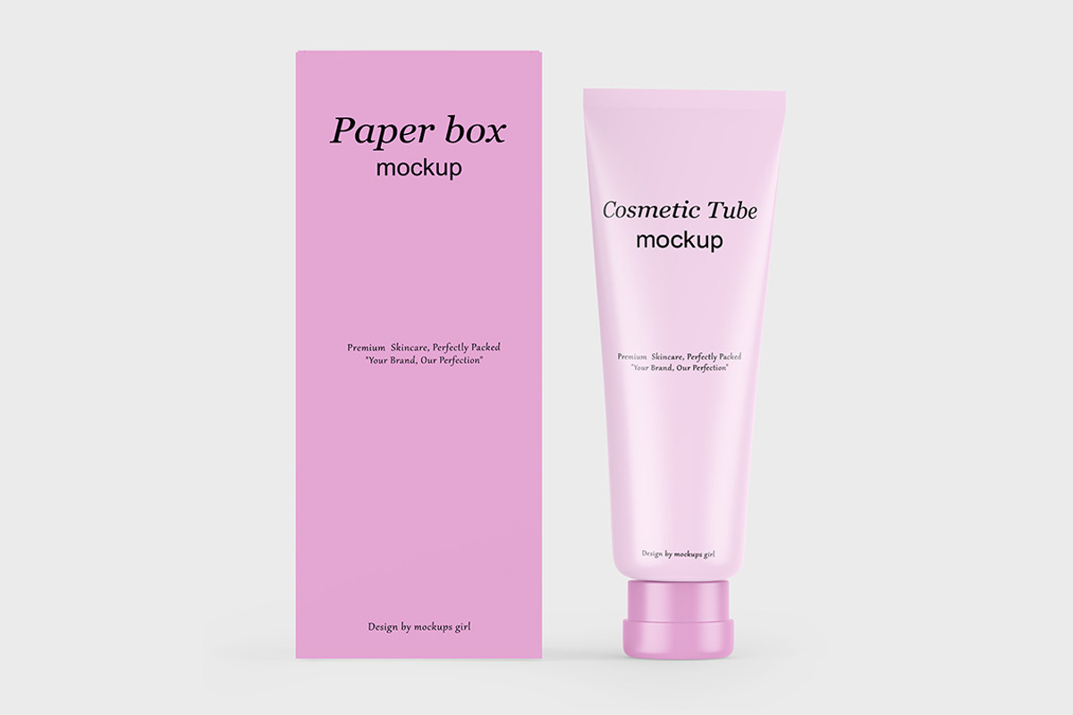 Cosmetic Tube with Box Mockups, a Packaging Mockup by Mockups Girl (Photo 4 of 5)