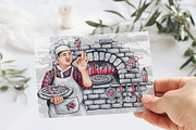 Chef cook, clipart, digital paper, a Food Illustration by Artmanata (Thumbnail 15 of 18)