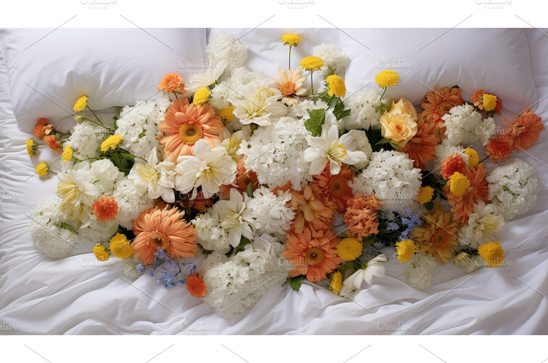 garden bed flowers top view ai, a Nature Photo by pikepicture