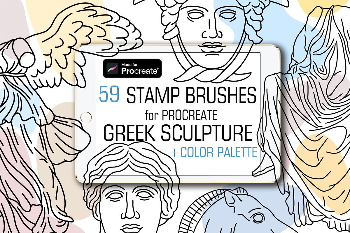 Antique stamp brushes for Procreate, a Brush Add-On by ViktoriArt (Photo 1 of 10)