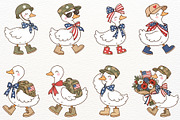 Veterans Day Silly Goose Clipart PNG, an Animal Illustration by SugarCloudStudioArt (Thumbnail 3 of 6)