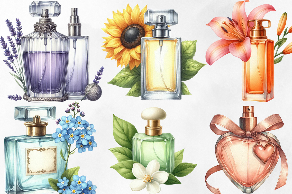 Watercolor Perfume Clipart, an Illustration by Designking (Photo 3 of 4)