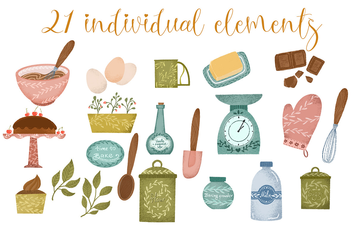 Baking tools clipart set, an Object Illustration by Yelloo Fish (Photo 5 of 6)