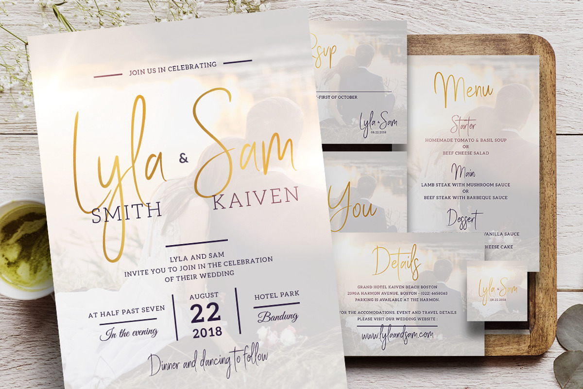 Simple Wedding Invitation Suite, an Invitation Template by Aarley Kaiven (Photo 3 of 6)