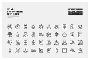 World Environment Day Icon Pack, an Outline Icon by erifqizeicon