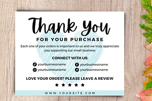 Thank You Order Card Blue Canva 04