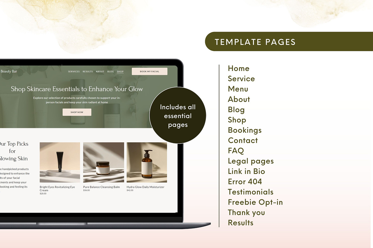Esthetician Website Template, a Squarespace Template by Pretty Boss Designs (Photo 3 of 6)