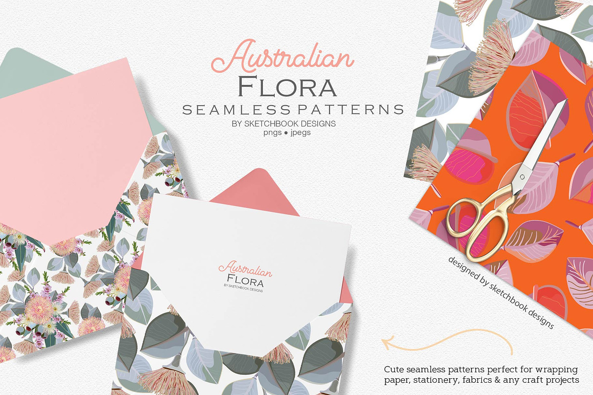 Australian Flora Seamless Patterns, a Pattern Graphic by Sketchbook Designs (Photo 2 of 10)
