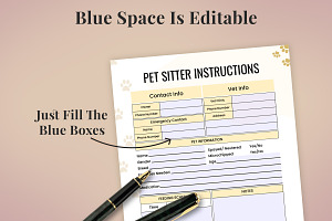 Editable Pet Sitter Instructions