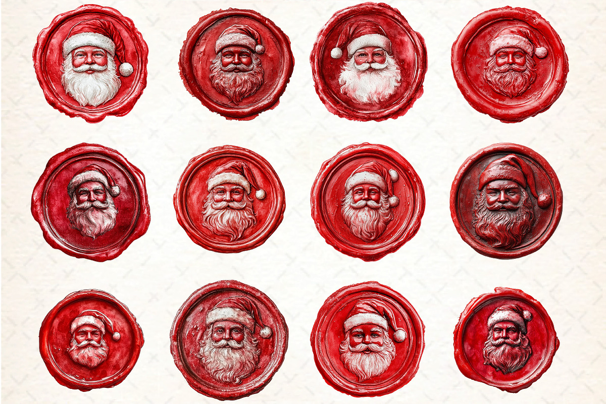 Seal Wax Christmas Santa Stamp, an Illustration by DreamCafeArt (Photo 3 of 4)