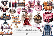 Watercolor Halloween Party Clipart, an Illustration by Design Market (Thumbnail 1 of 4)