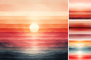 Sunset Ombre Watercolor Art, a Background Graphic by Flourish Spark (Thumbnail 3 of 7)