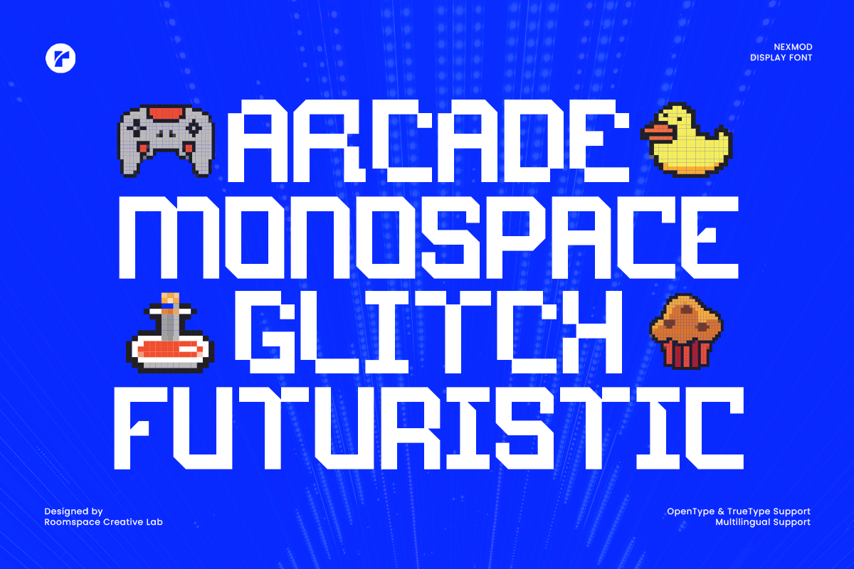 Nexmod Futuristic Decorative Display, a Sans Serif Font by roomspace creative lab (Photo 8 of 10)
