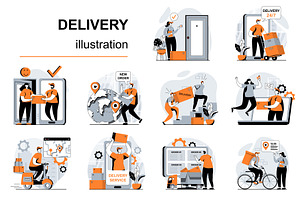 Delivery Web Illustrations, a Templates & Theme by alexdndz