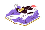 Readers with books concepts set, a Person Illustration by Good Studio (Thumbnail 5 of 15)