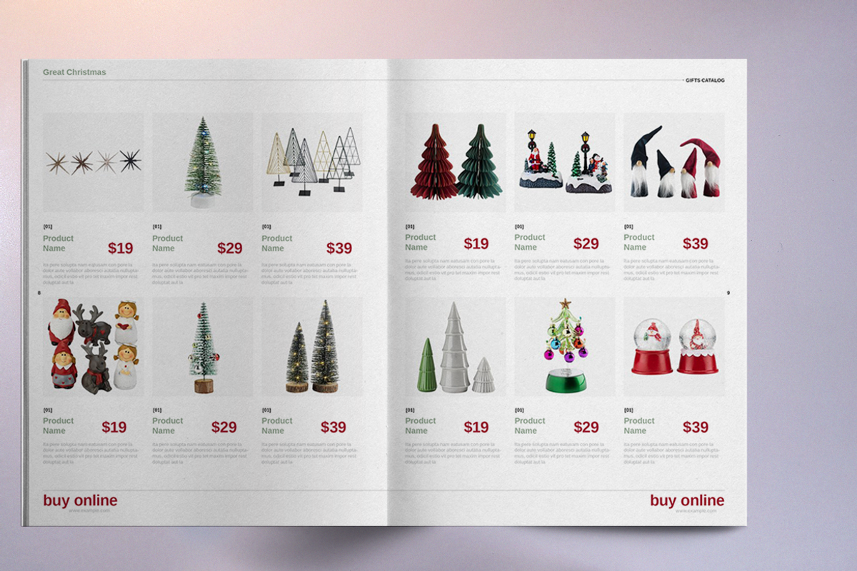 Christmas Gift Catalog Template, a Brochure Template by Boris Cupac (Photo 6 of 7)